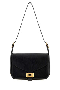 Balenciaga Women Black Leather Medium Clicca Shoulder Bag
