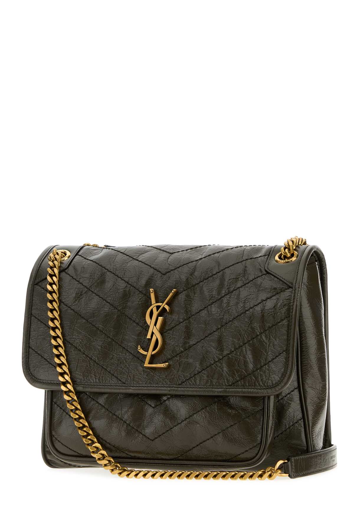 SAINT LAURENT Saint Laurent Women Khaki Leather Medium Niki Shoulder Bag