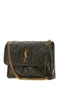 SAINT LAURENT Saint Laurent Women Khaki Leather Medium Niki Shoulder Bag