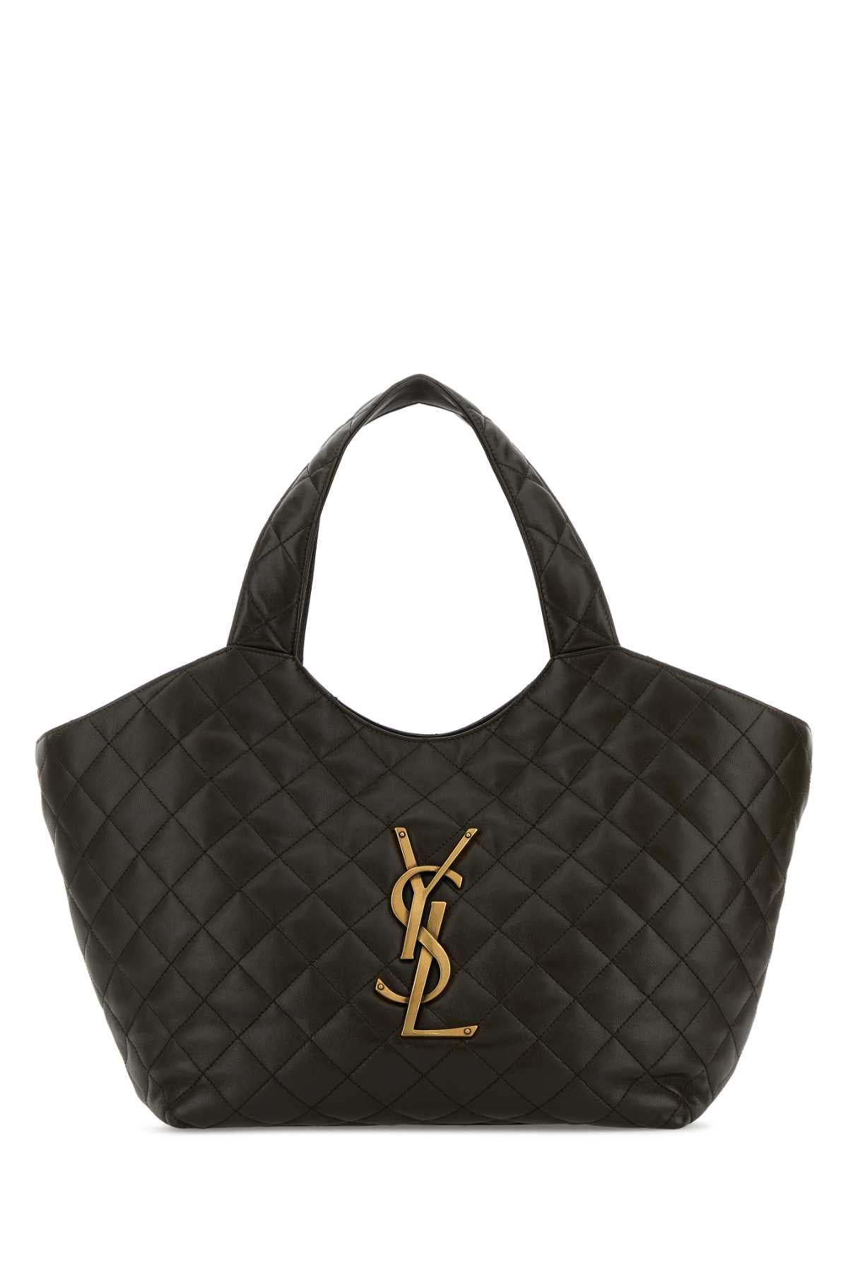 SAINT LAURENT Saint Laurent Women Charcoal Nappa Medium Icare Shopping Bag