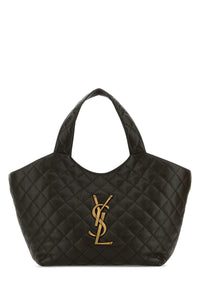 SAINT LAURENT Saint Laurent Women Charcoal Nappa Medium Icare Shopping Bag