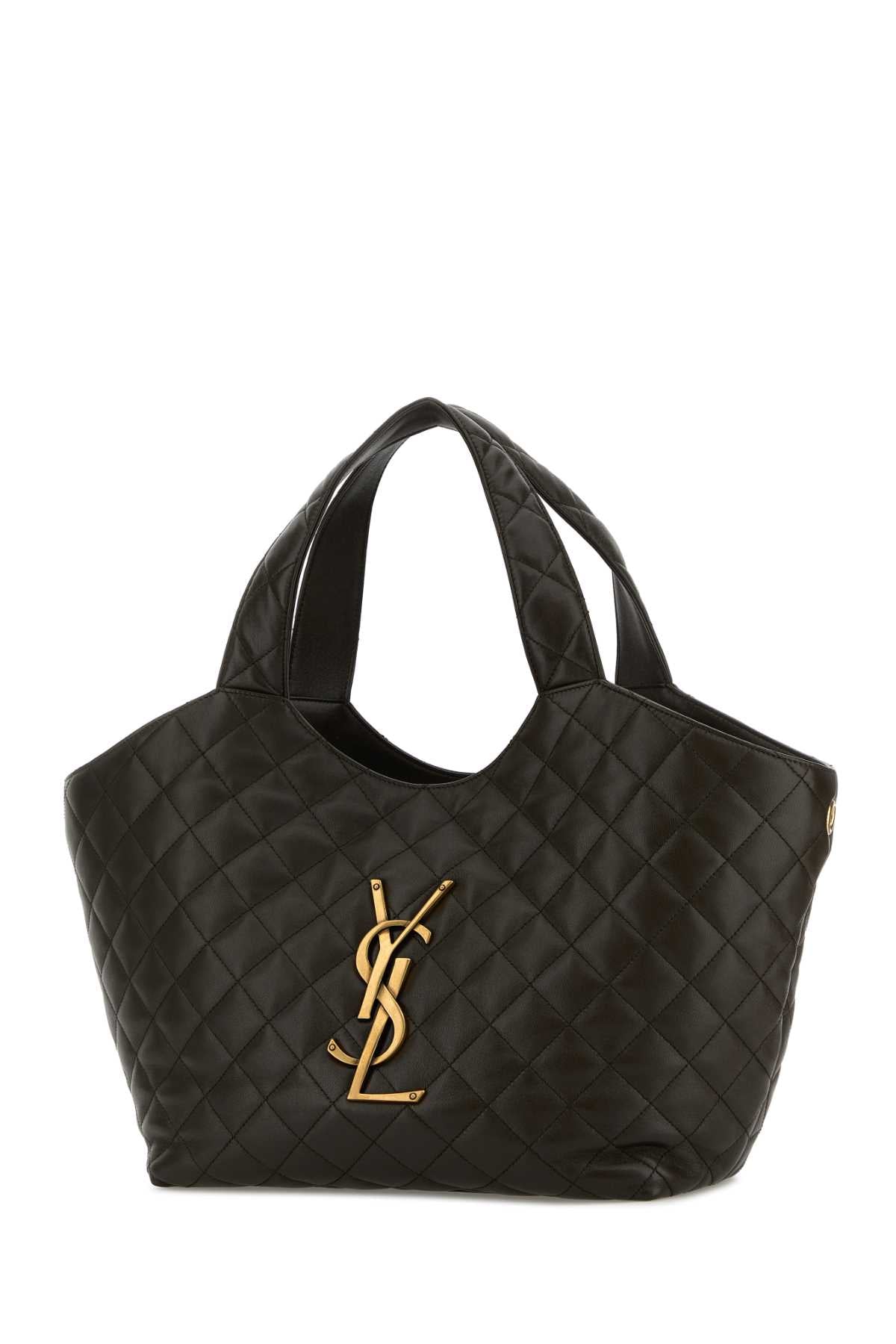 SAINT LAURENT Saint Laurent Women Charcoal Nappa Medium Icare Shopping Bag
