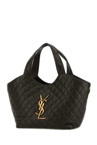 SAINT LAURENT Saint Laurent Women Charcoal Nappa Medium Icare Shopping Bag