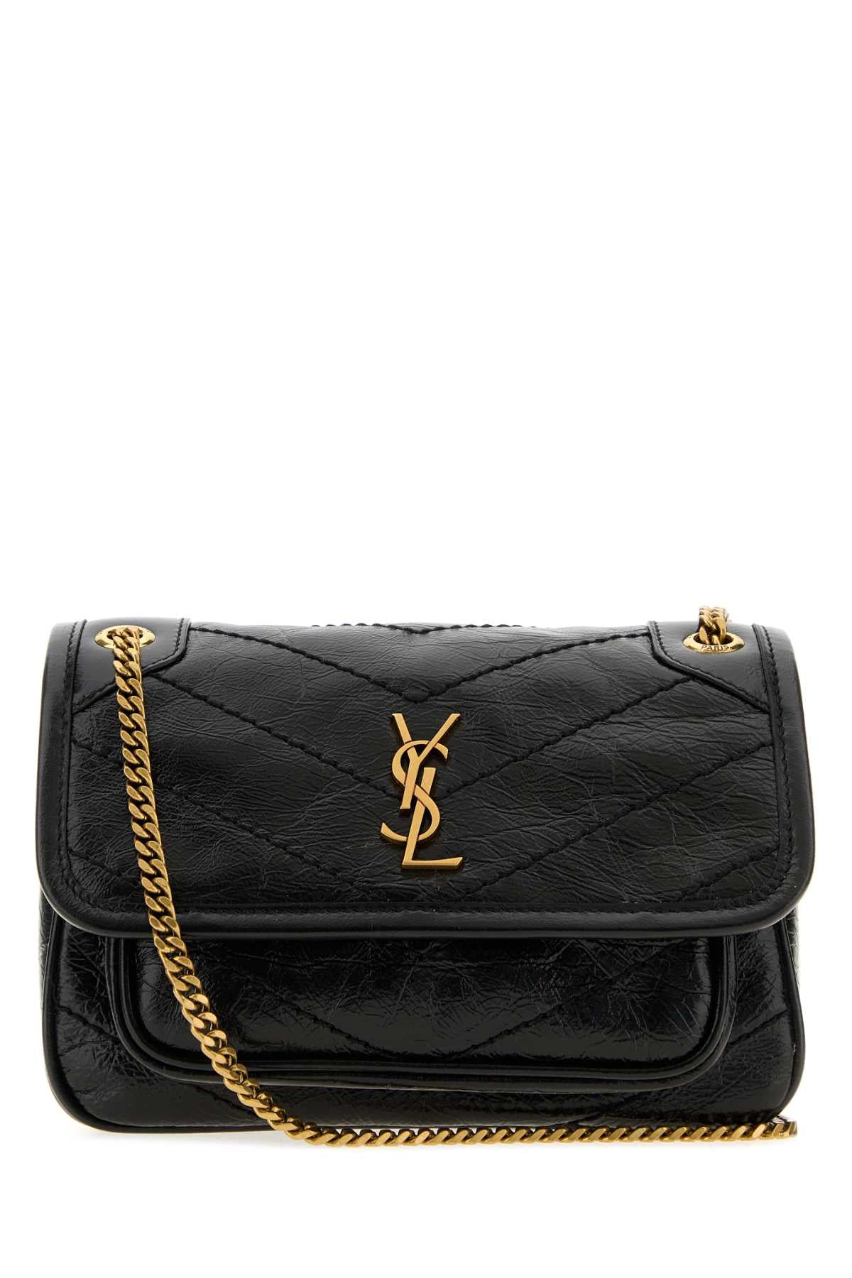 SAINT LAURENT Saint Laurent Women Black Leather Mini Niki Shoulder Bag