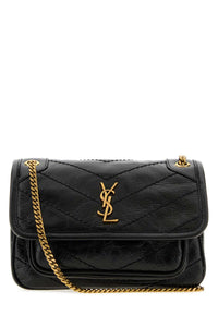 SAINT LAURENT Saint Laurent Women Black Leather Mini Niki Shoulder Bag