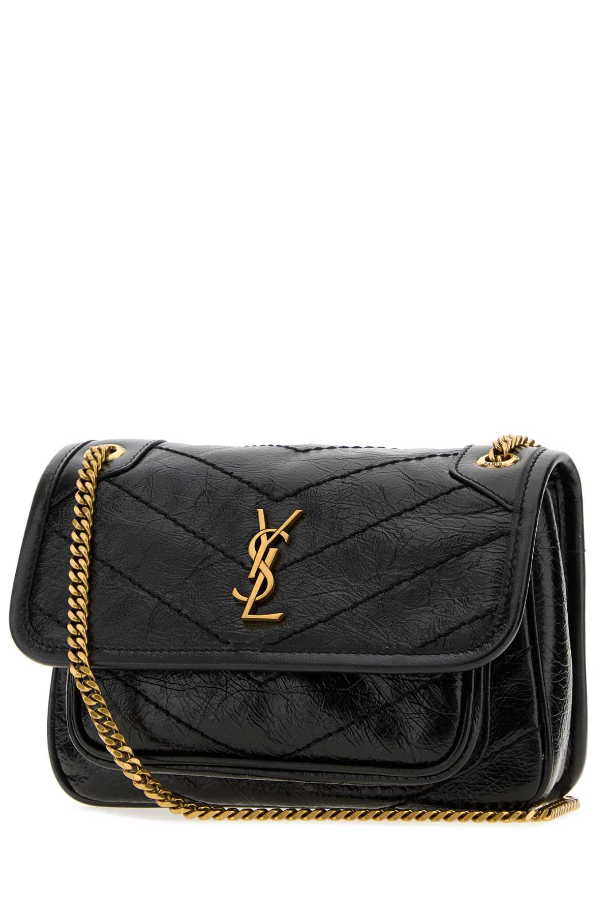 SAINT LAURENT Saint Laurent Women Black Leather Mini Niki Shoulder Bag