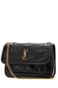 SAINT LAURENT Saint Laurent Women Black Leather Mini Niki Shoulder Bag