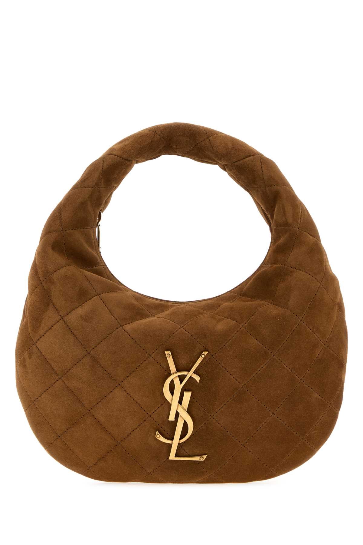 SAINT LAURENT Saint Laurent Women Brown Suede Icarino Shoulder Bag