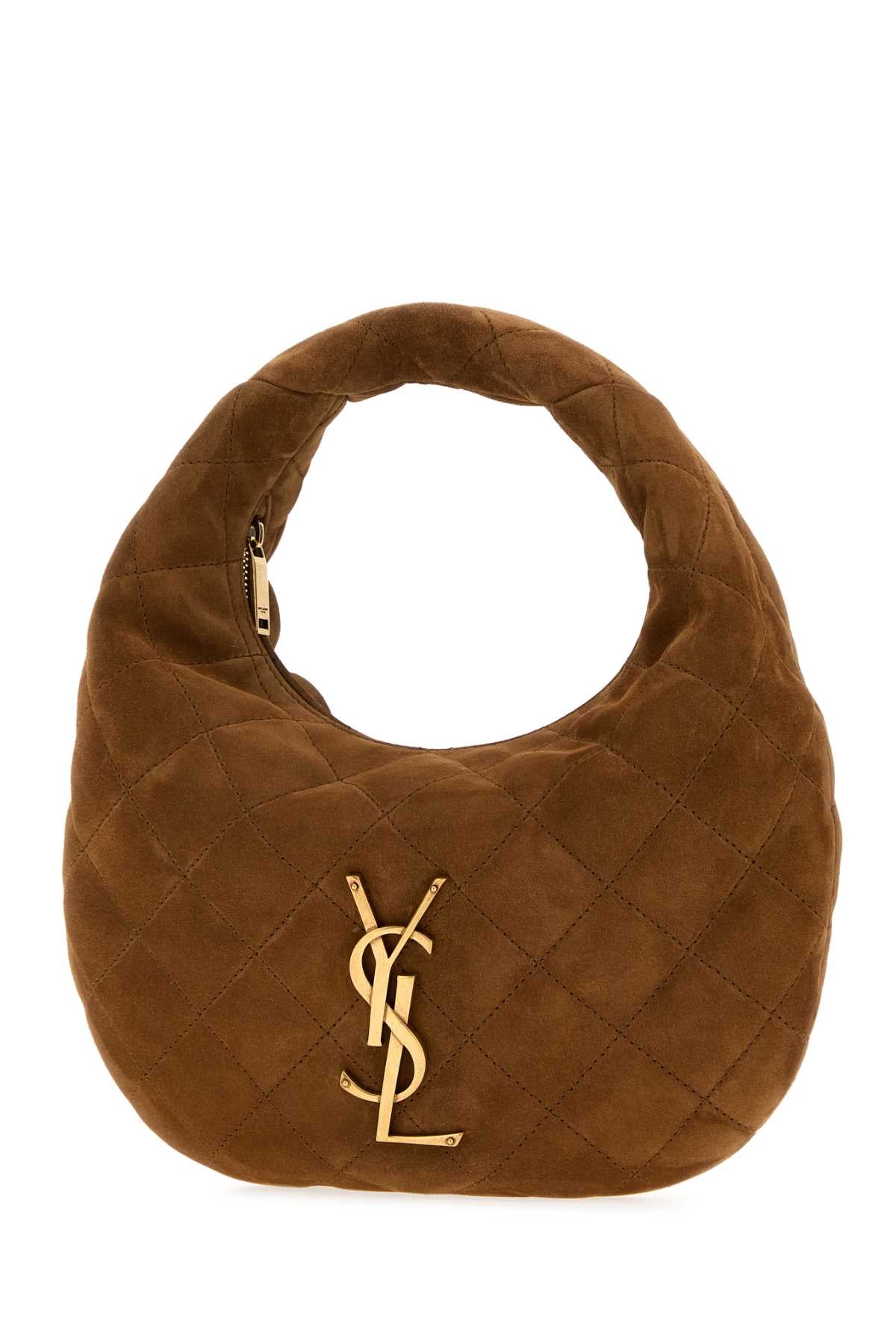 SAINT LAURENT Saint Laurent Women Brown Suede Icarino Shoulder Bag