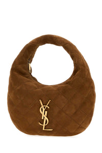 SAINT LAURENT Saint Laurent Women Brown Suede Icarino Shoulder Bag