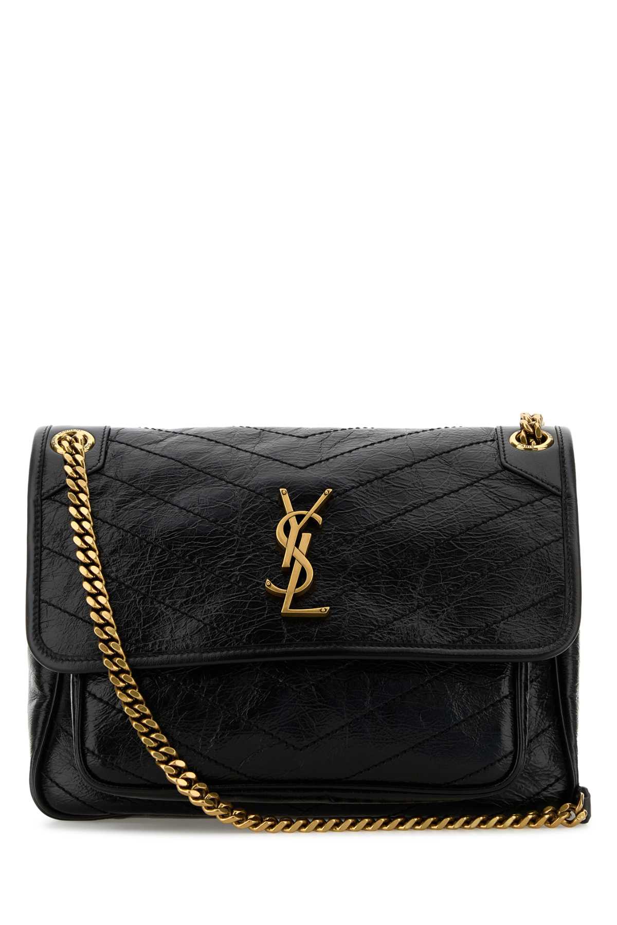 SAINT LAURENT Saint Laurent Women Black Leather Medium Niki Shoulder Bag