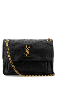 SAINT LAURENT Saint Laurent Women Black Leather Medium Niki Shoulder Bag