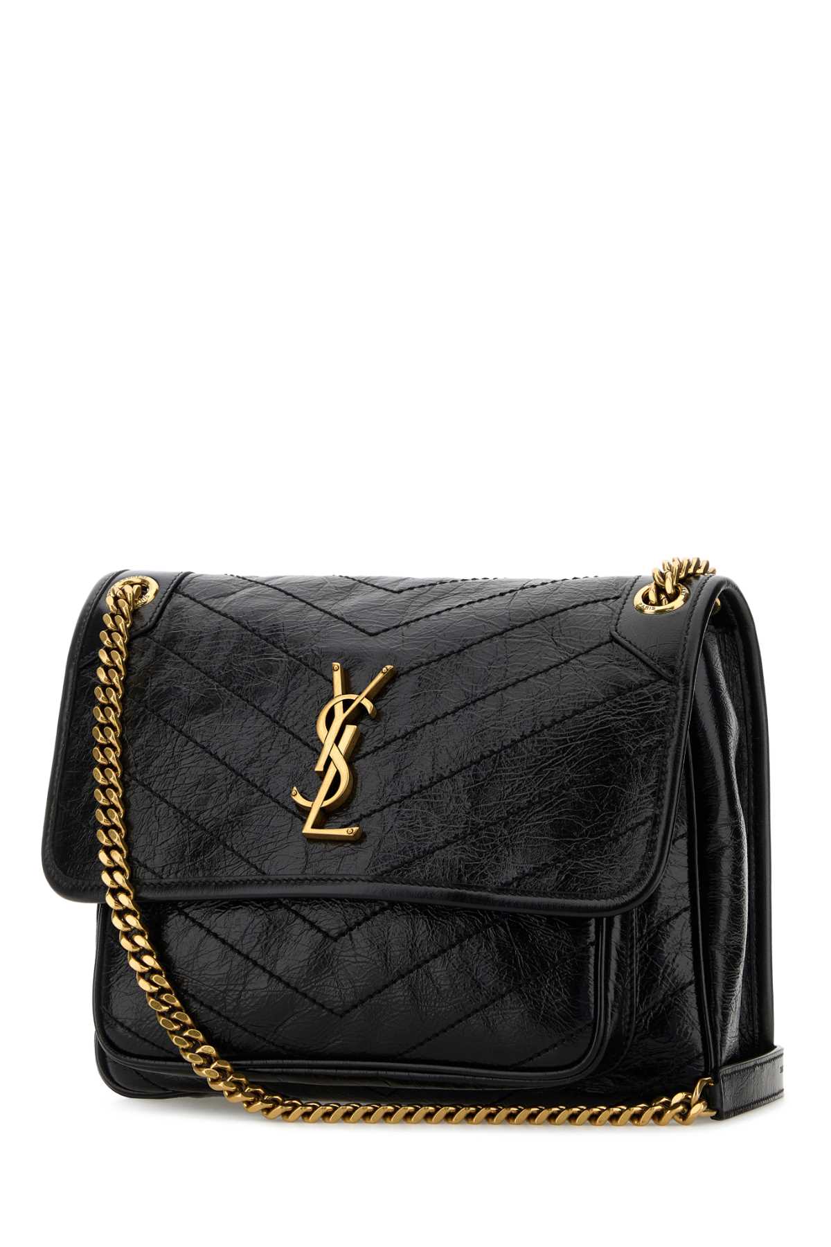 SAINT LAURENT Saint Laurent Women Black Leather Medium Niki Shoulder Bag