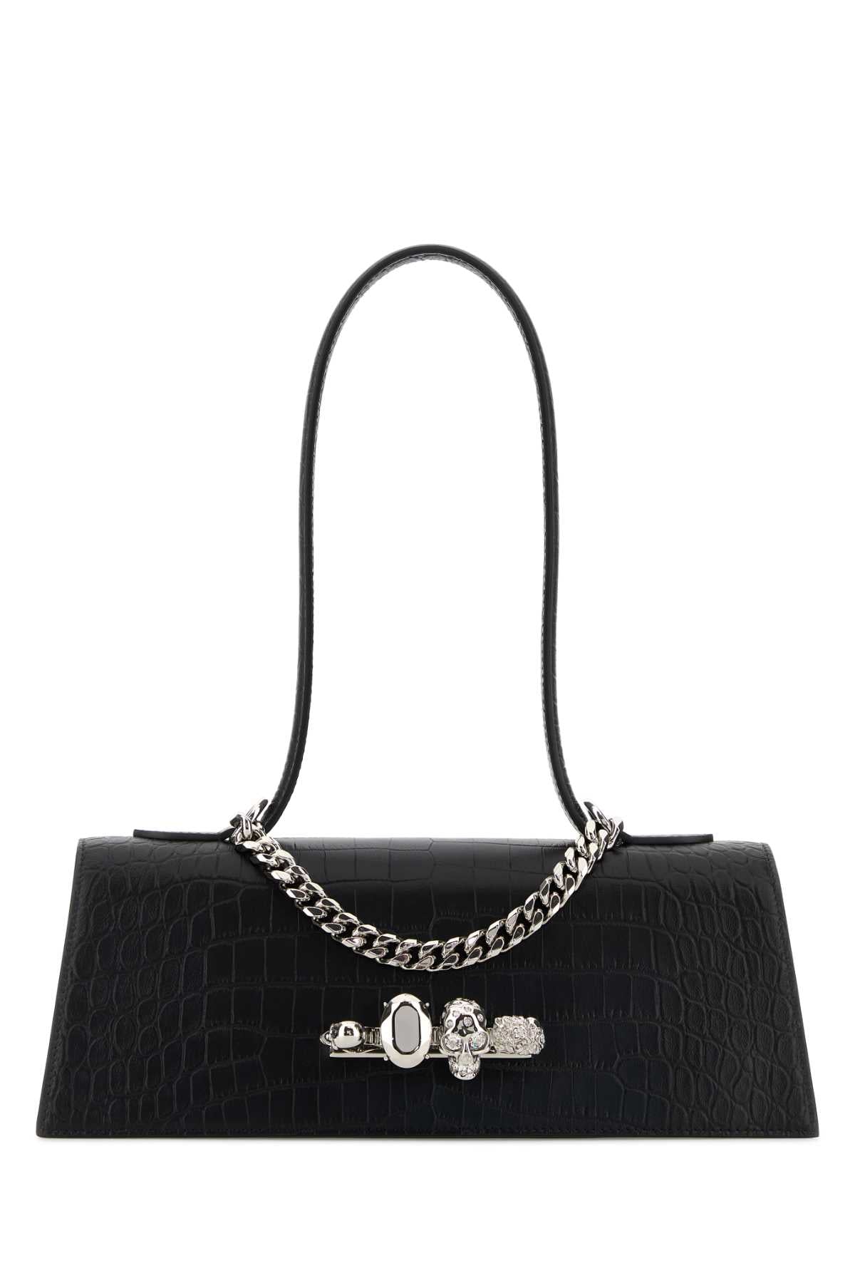 ALEXANDER MCQUEEN Alexander Mcqueen Women Black Leather Jewelled Shoulder Bag