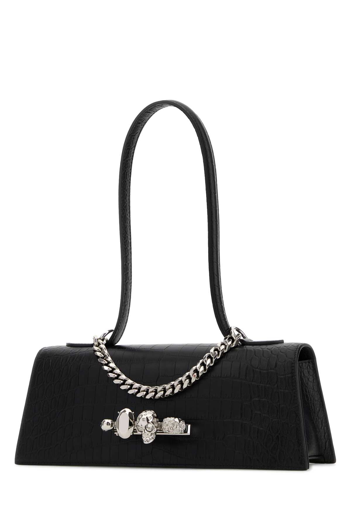 ALEXANDER MCQUEEN Alexander Mcqueen Women Black Leather Jewelled Shoulder Bag