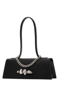 ALEXANDER MCQUEEN Alexander Mcqueen Women Black Leather Jewelled Shoulder Bag