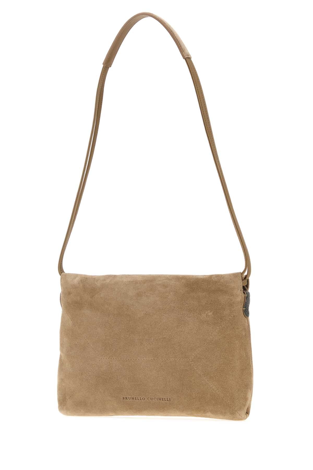 BRUNELLO CUCINELLI Brunello Cucinelli Women Beige Suede Shoulder Bag