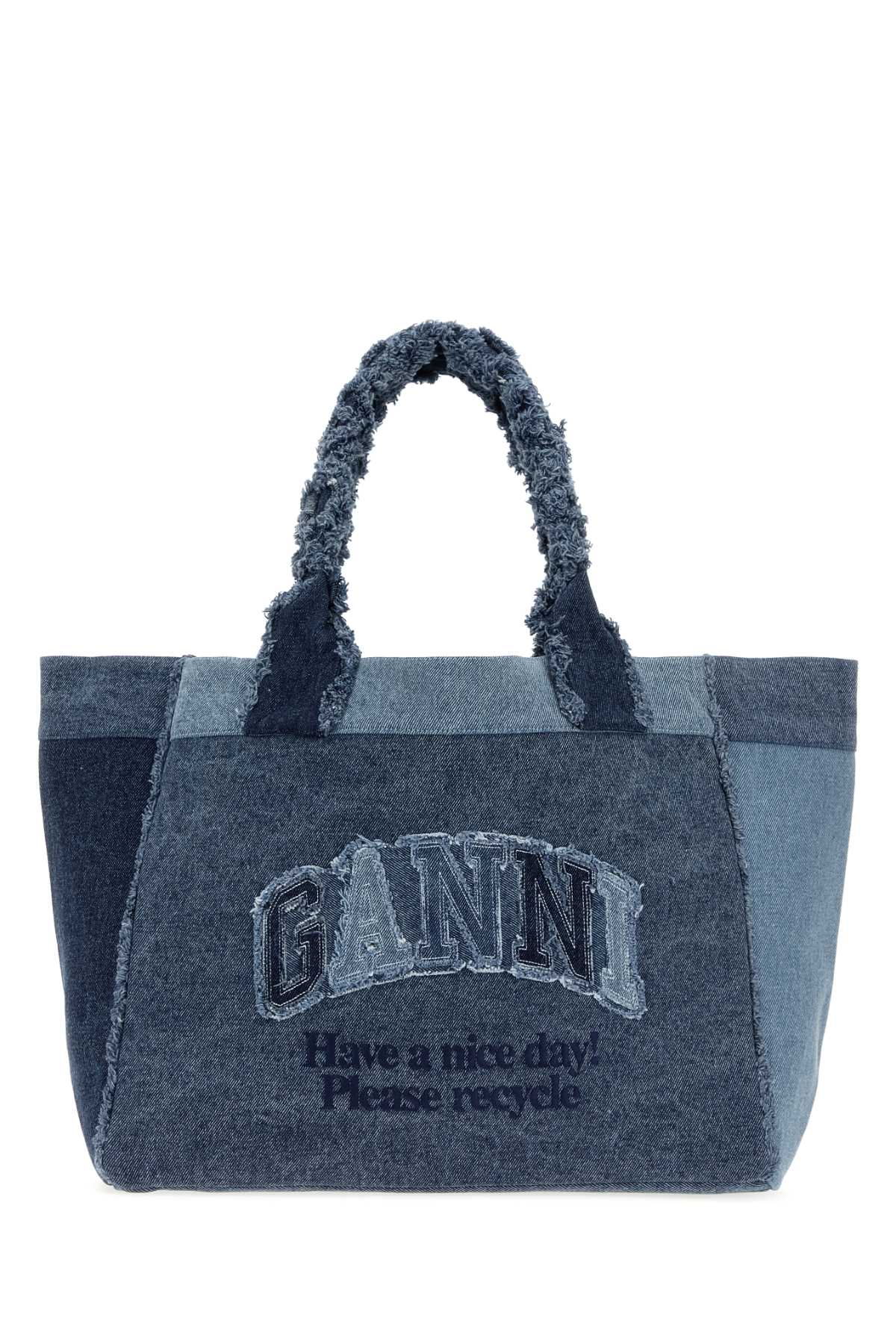GANNI Ganni Women Denim Medium Trapeze Shopping Bag
