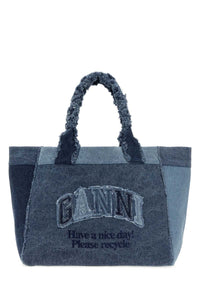 GANNI Ganni Women Denim Medium Trapeze Shopping Bag