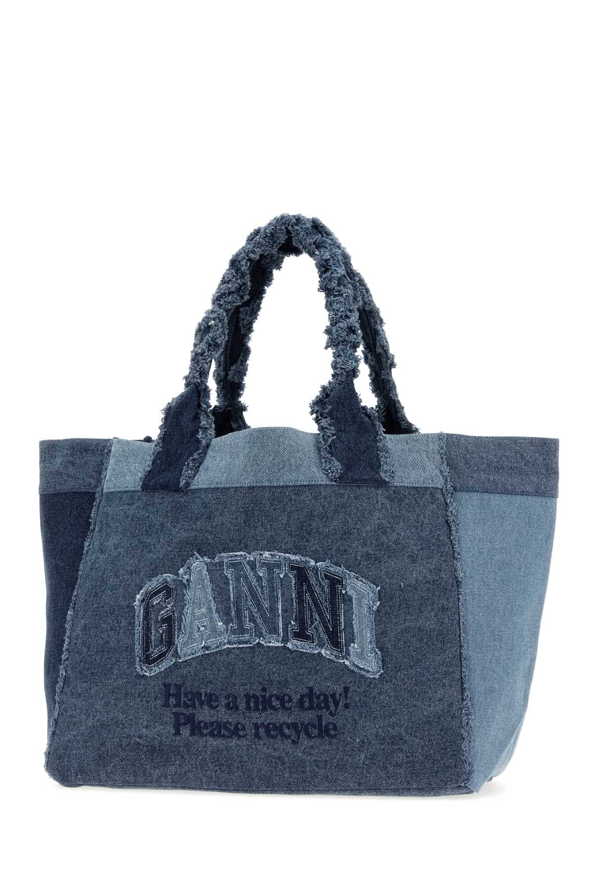GANNI Ganni Women Denim Medium Trapeze Shopping Bag