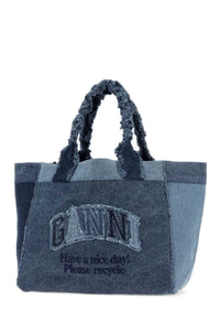 GANNI Ganni Women Denim Medium Trapeze Shopping Bag