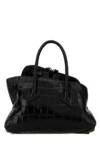THE ATTICO The Attico Women Black Leather Mini La Passeggiata Handbag