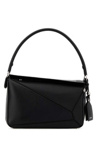 Loewe Women Black Nappa Leather Puzzle Featherlight Shoulder Bag