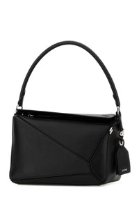 Loewe Women Black Nappa Leather Puzzle Featherlight Shoulder Bag