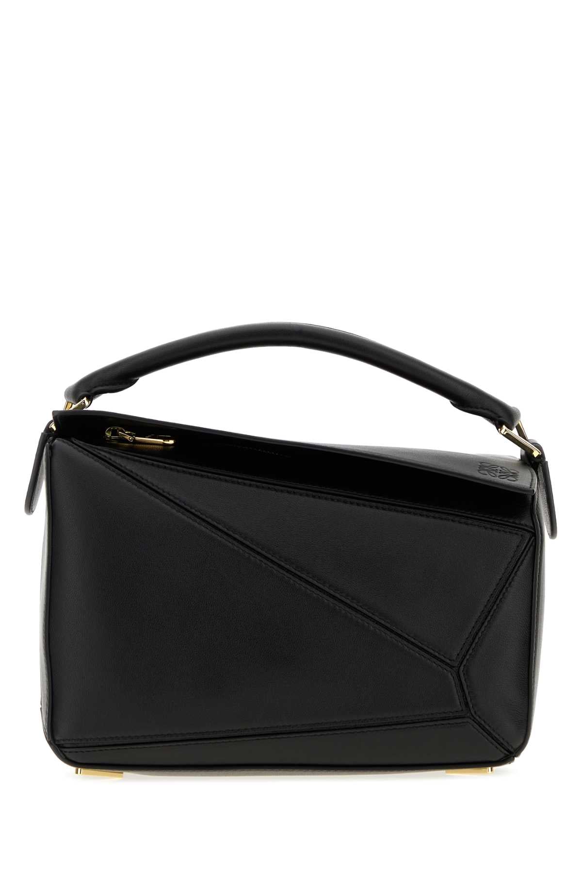 LOEWE Loewe Women Black Nappa Leather Small Featherlight Puzzle Handbag