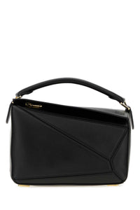 LOEWE Loewe Women Black Nappa Leather Small Featherlight Puzzle Handbag