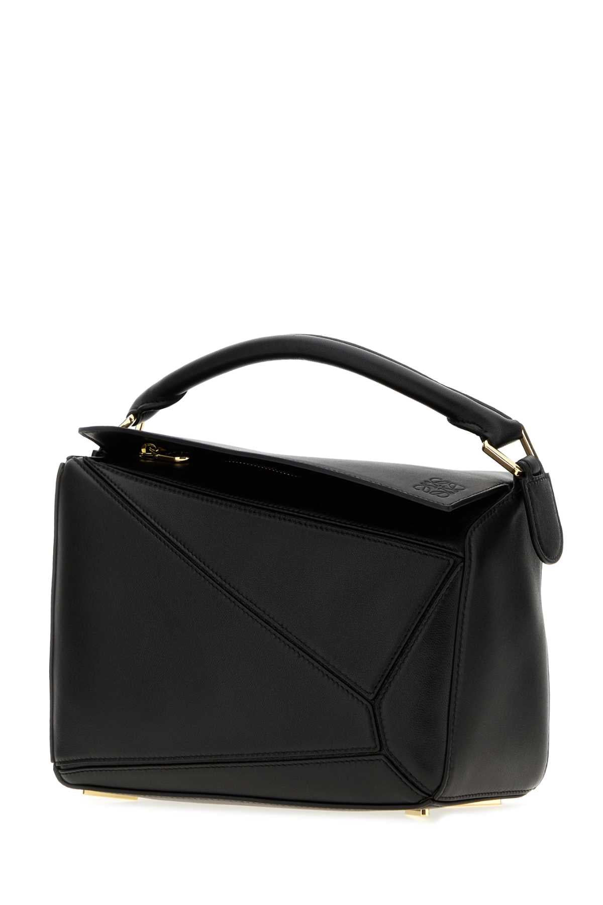 LOEWE Loewe Women Black Nappa Leather Small Featherlight Puzzle Handbag