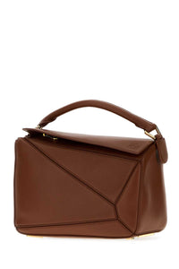 LOEWE Loewe Women Brown Nappa Leather Small Featherlight Puzzle Handbag