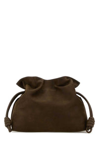 LOEWE Loewe Women Brown Nabuk Medium Flamenco Clutch
