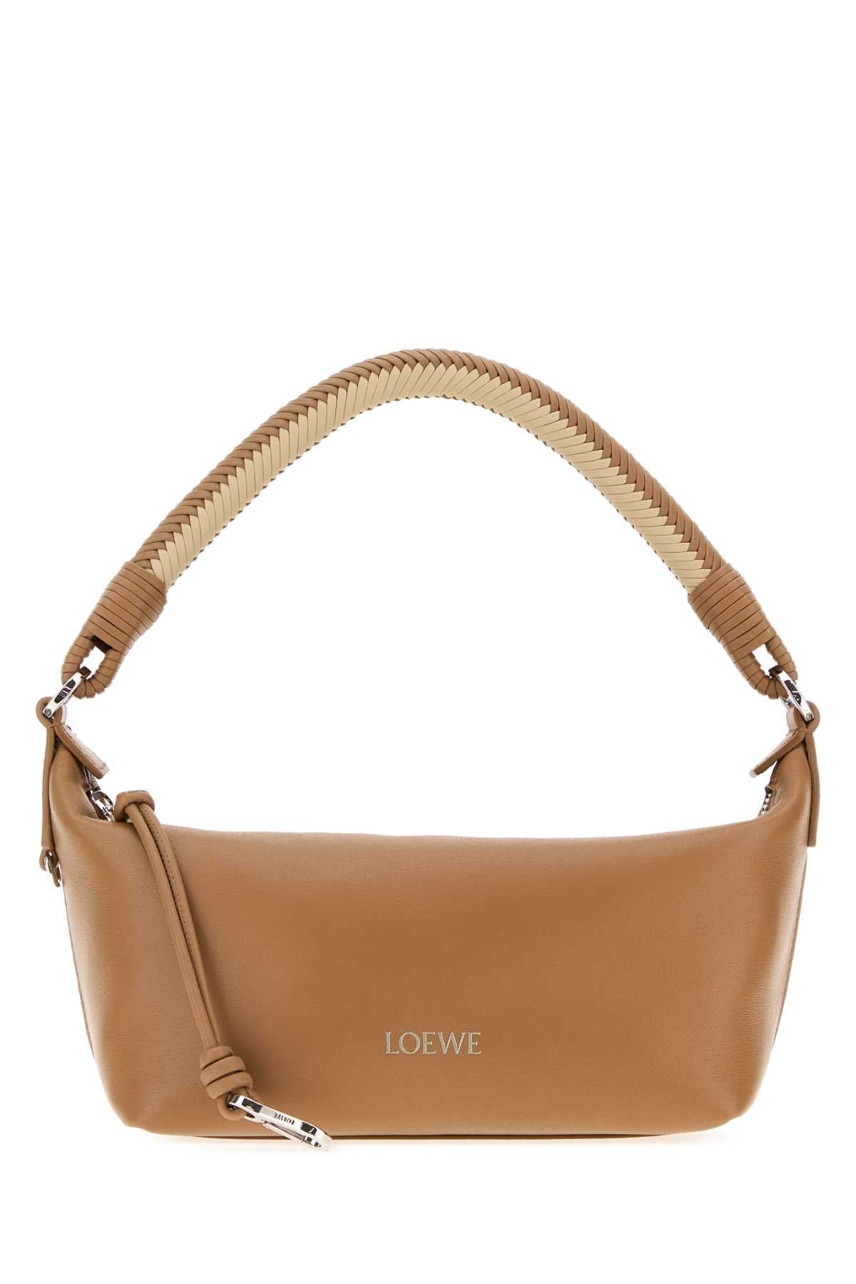 Loewe Women Camel Leather Mini Cala Shoulder Bag
