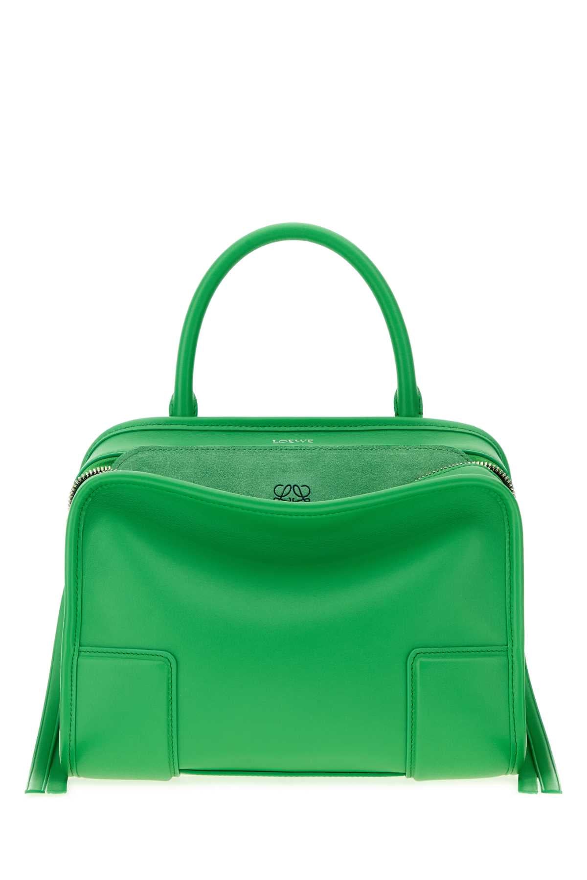 Loewe Women Grass Green Leather Small Amazona Handbag