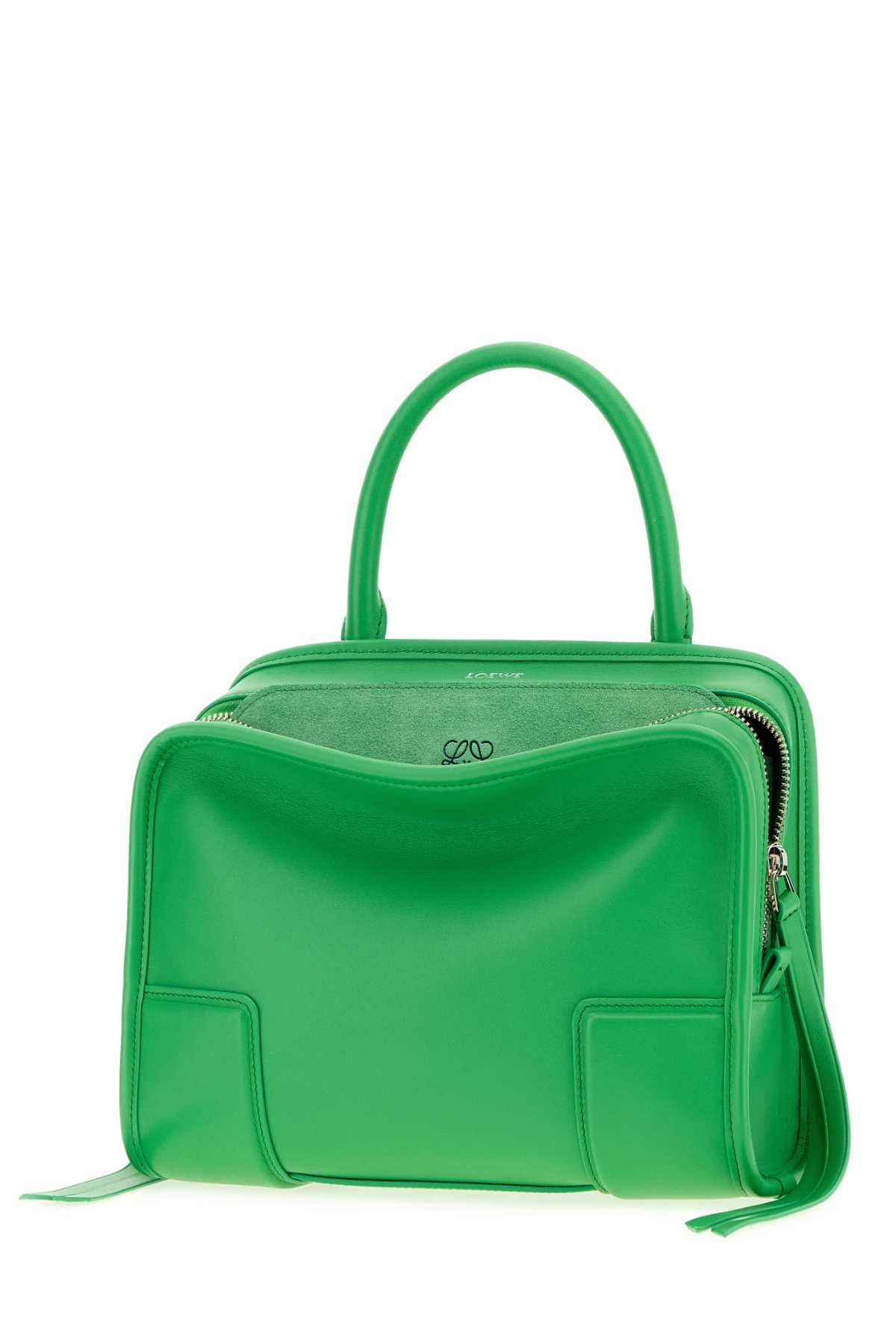Loewe Women Grass Green Leather Small Amazona Handbag