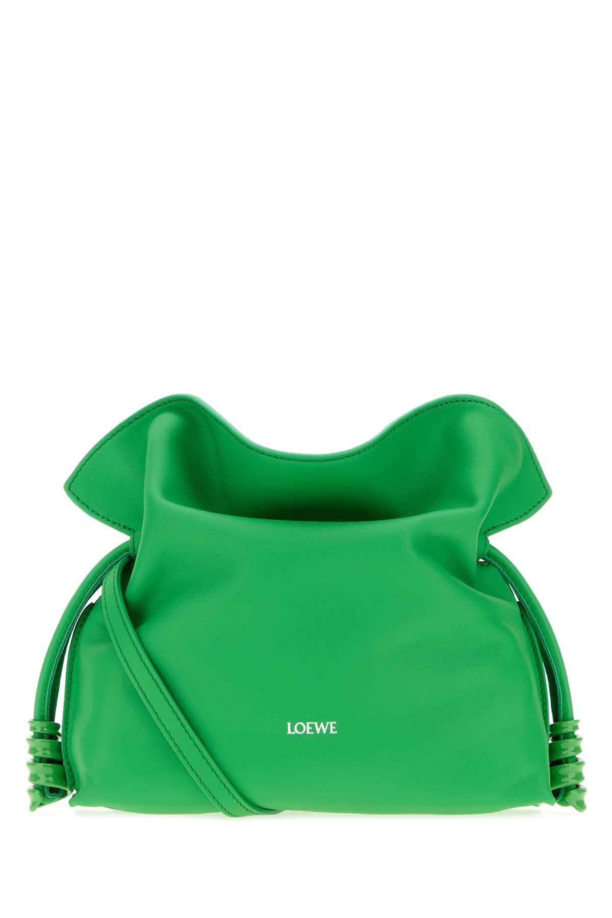 Loewe Women Grass Green Leather Mini Flamenco Clutch