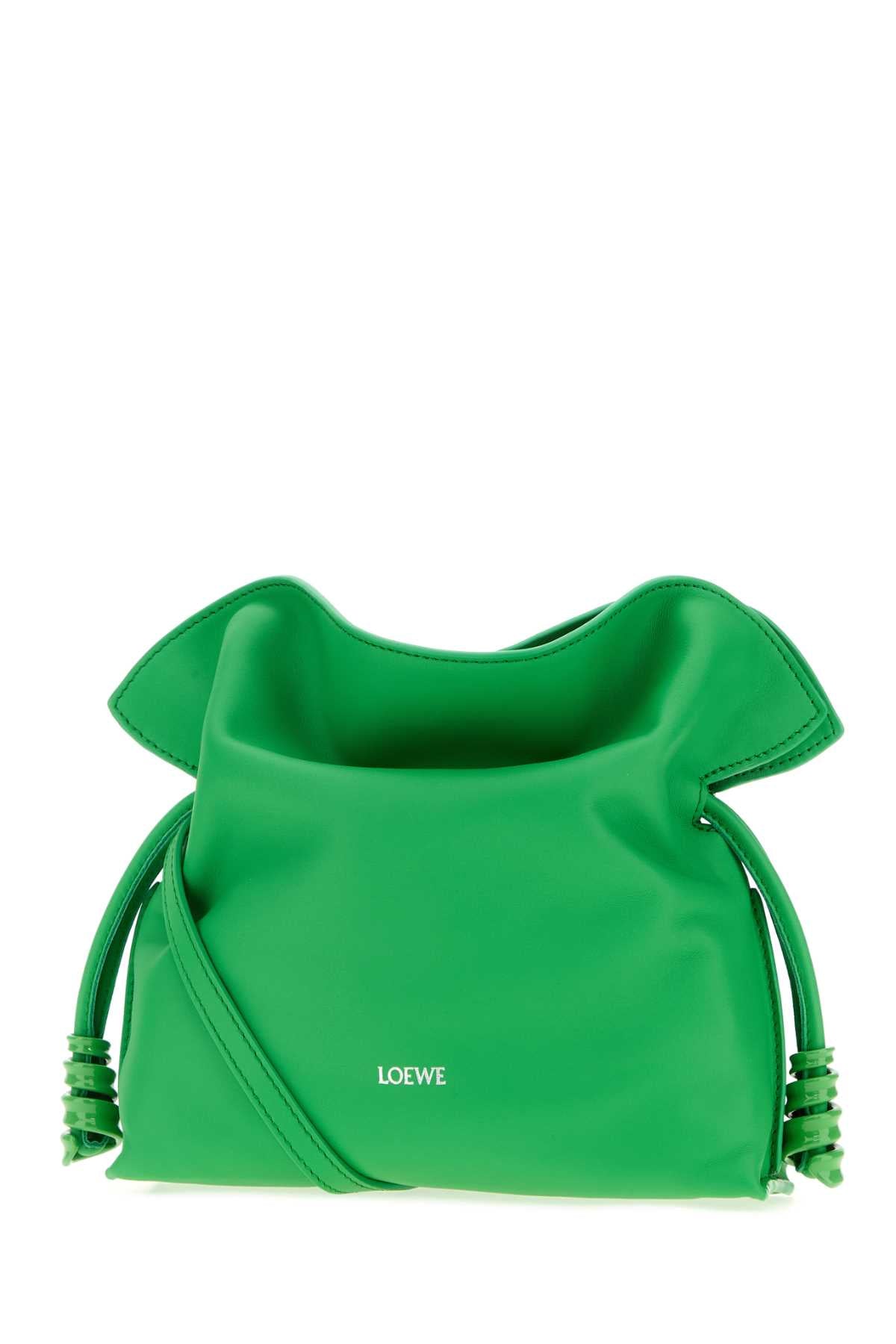 Loewe Women Grass Green Leather Mini Flamenco Clutch