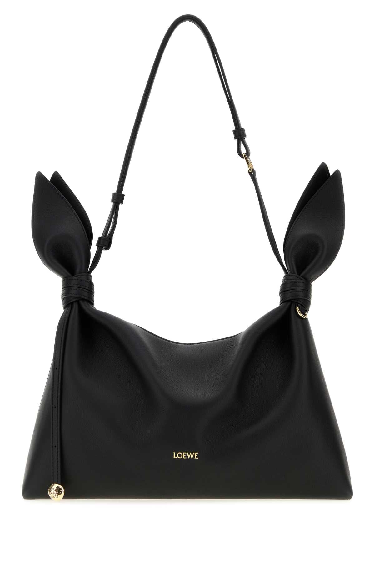 Loewe Women Black Leather Medium Scarf Shoulder Bag