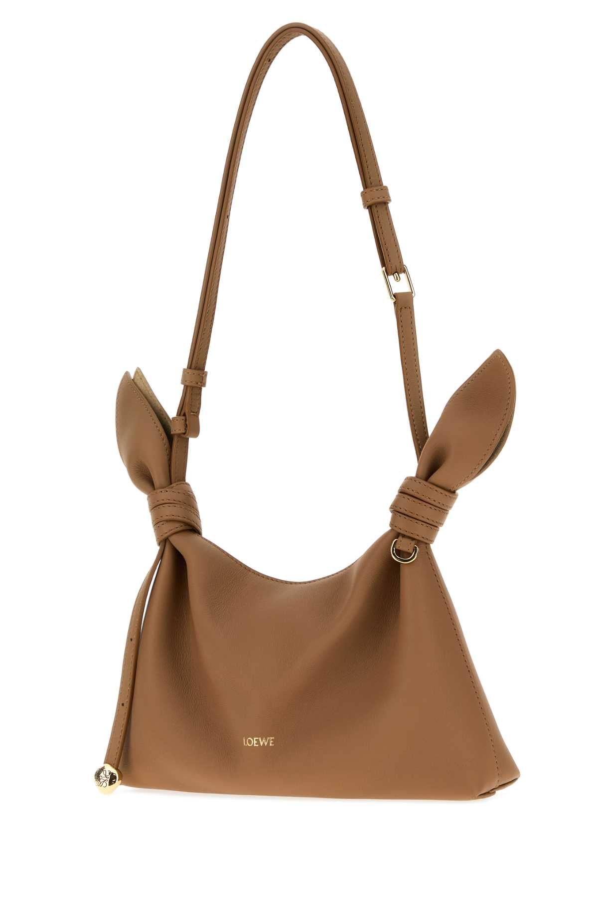 LOEWE Loewe Women Camel Leather Mini Scarf Shoulder Bag