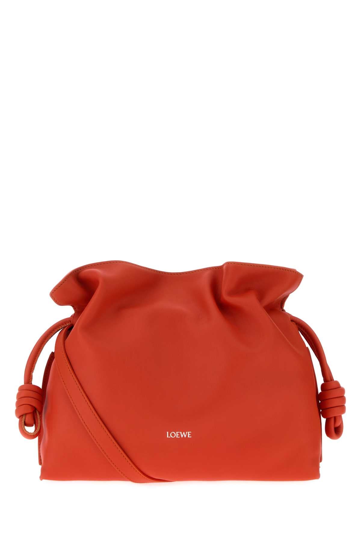 LOEWE Loewe Women Orange Nappa Leather Medium Flamenco Clutch