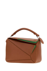 Loewe Women Caramel Leather Small Layered Puzzle Handbag