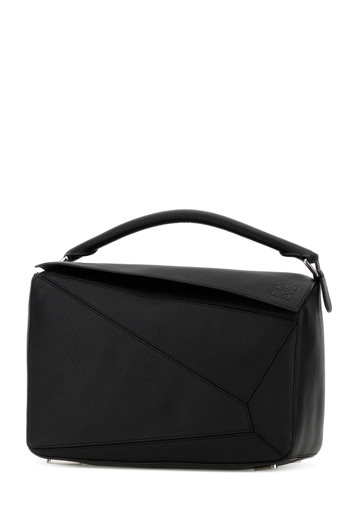 LOEWE Loewe Men Black Leather Large Puzzle Handbag
