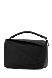 LOEWE Loewe Men Black Leather Large Puzzle Handbag