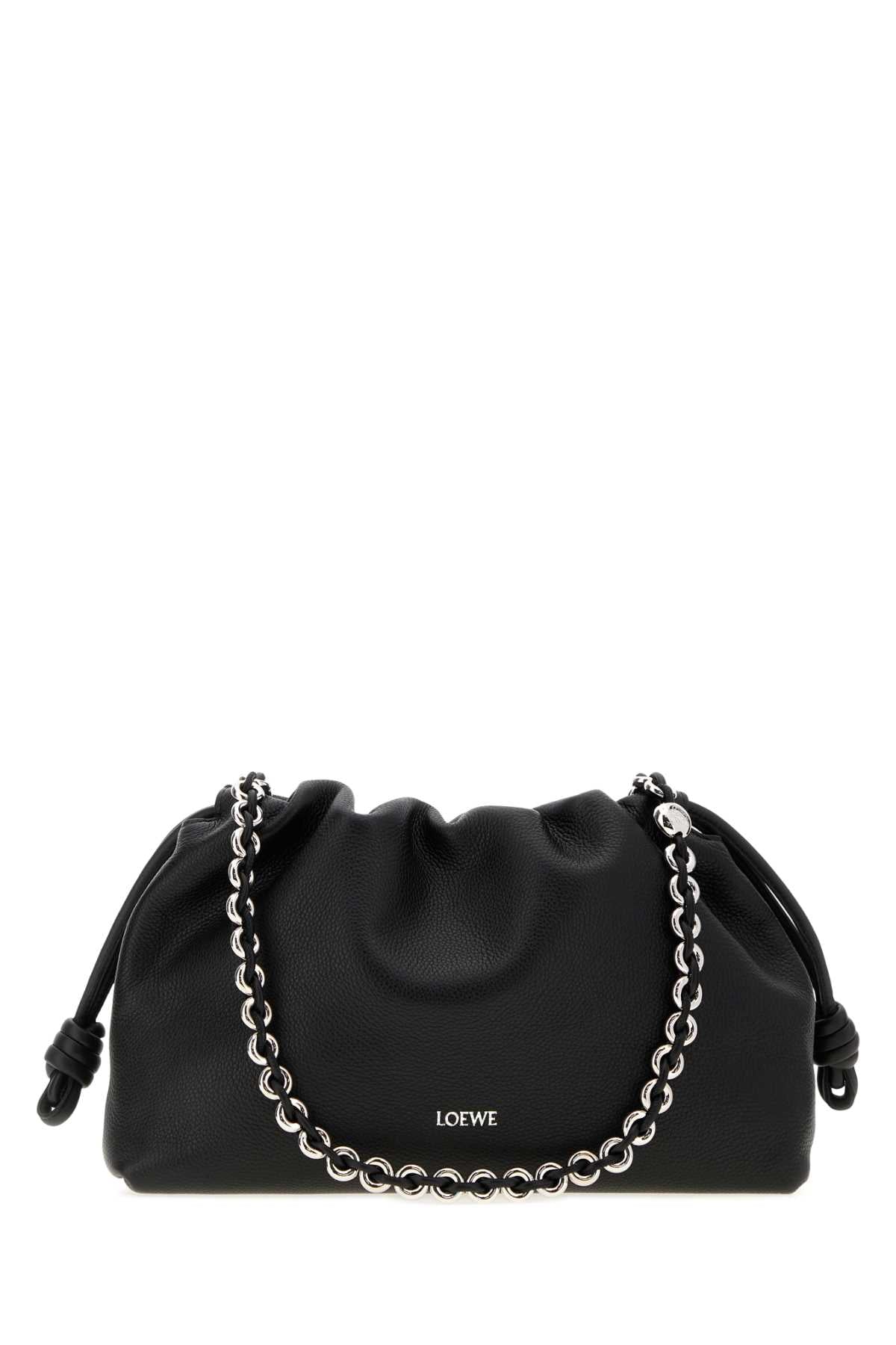 Loewe Women Black Leather Medium Flamenco Purse Clutch