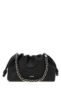 Loewe Women Black Leather Medium Flamenco Purse Clutch