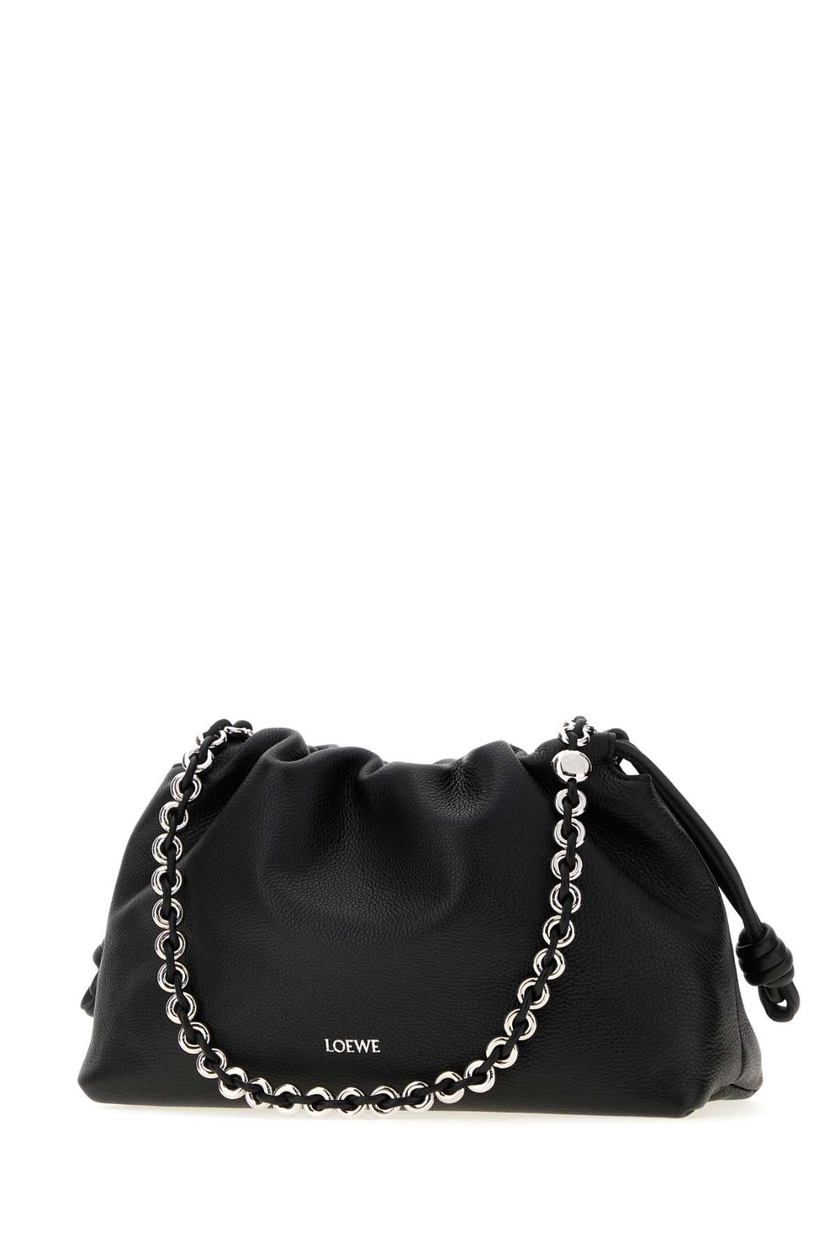 Loewe Women Black Leather Medium Flamenco Purse Clutch