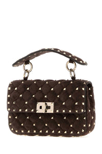 VALENTINO GARAVANI Valentino Garavani Women Brown Suede Rockstud Handbag