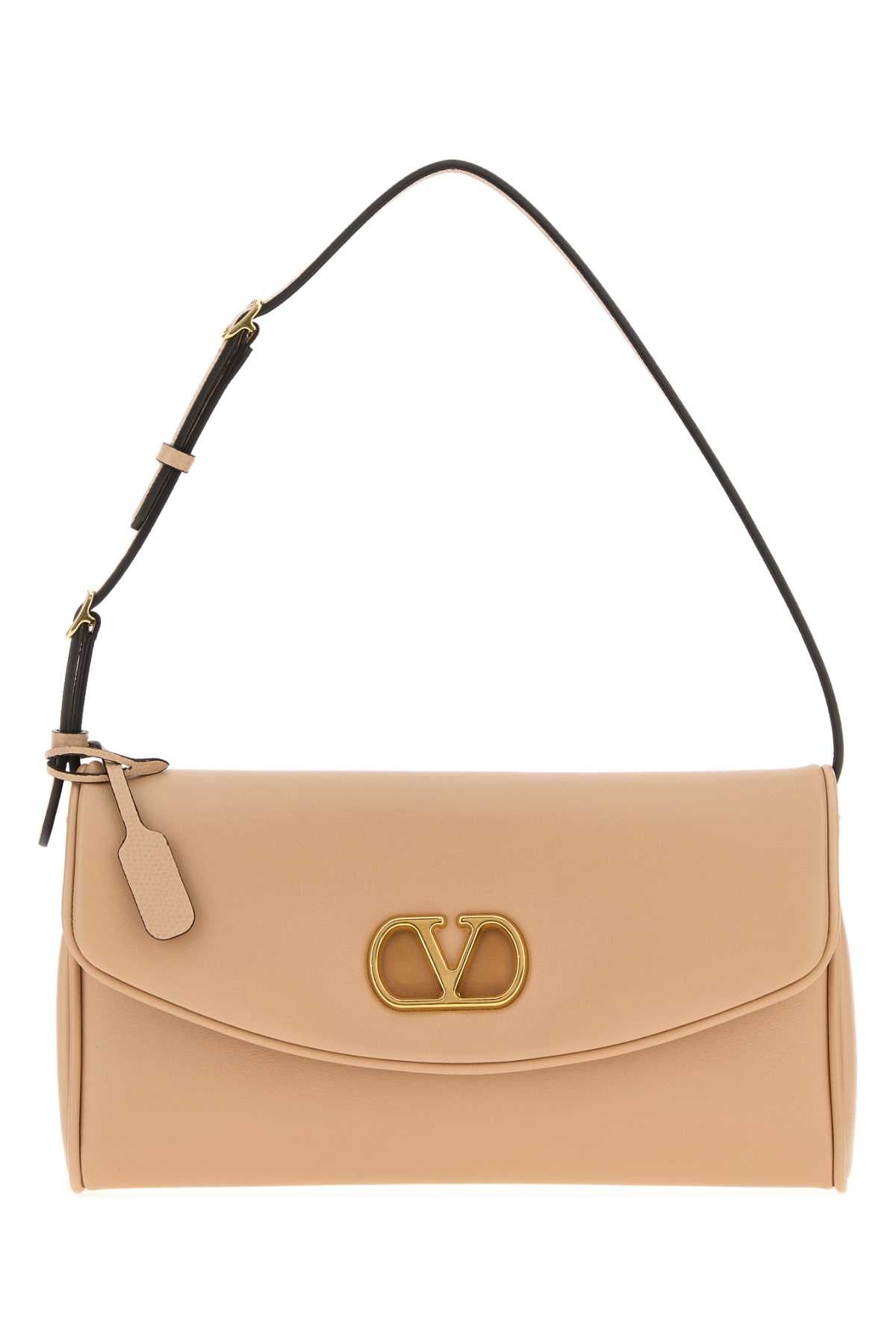 VALENTINO GARAVANI Valentino Garavani Women Beige Nappa Leather Devain Shoulder Bag