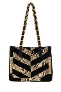 VALENTINO GARAVANI Valentino Garavani Women Multicolor Leather And Suede Le Seine Shopping Bag